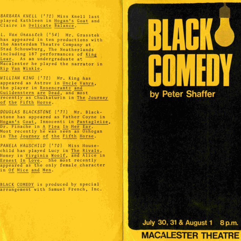 Black Comedy 1969-1970 program